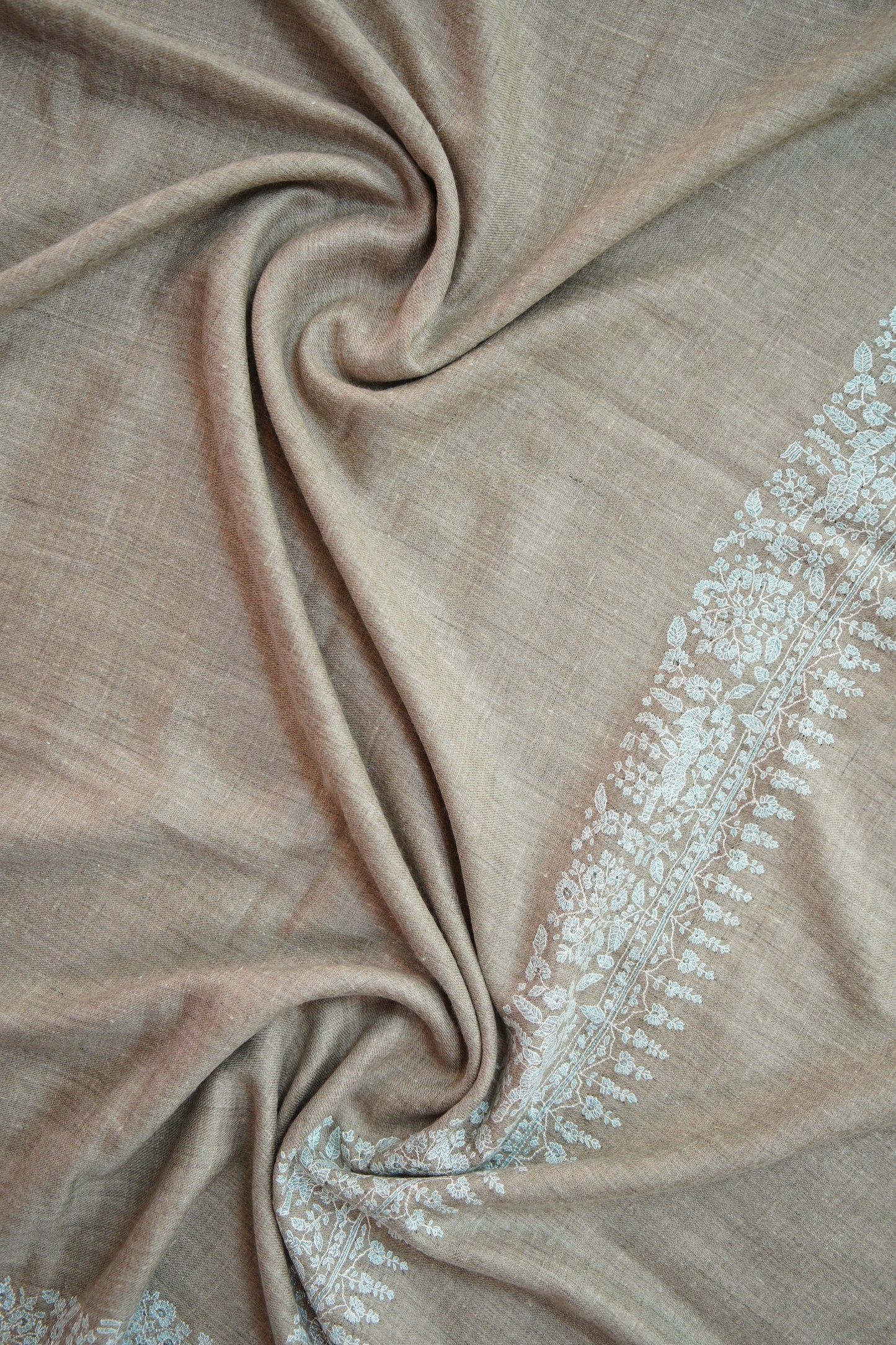 light natural GI embroidery pashmina shawl 0083