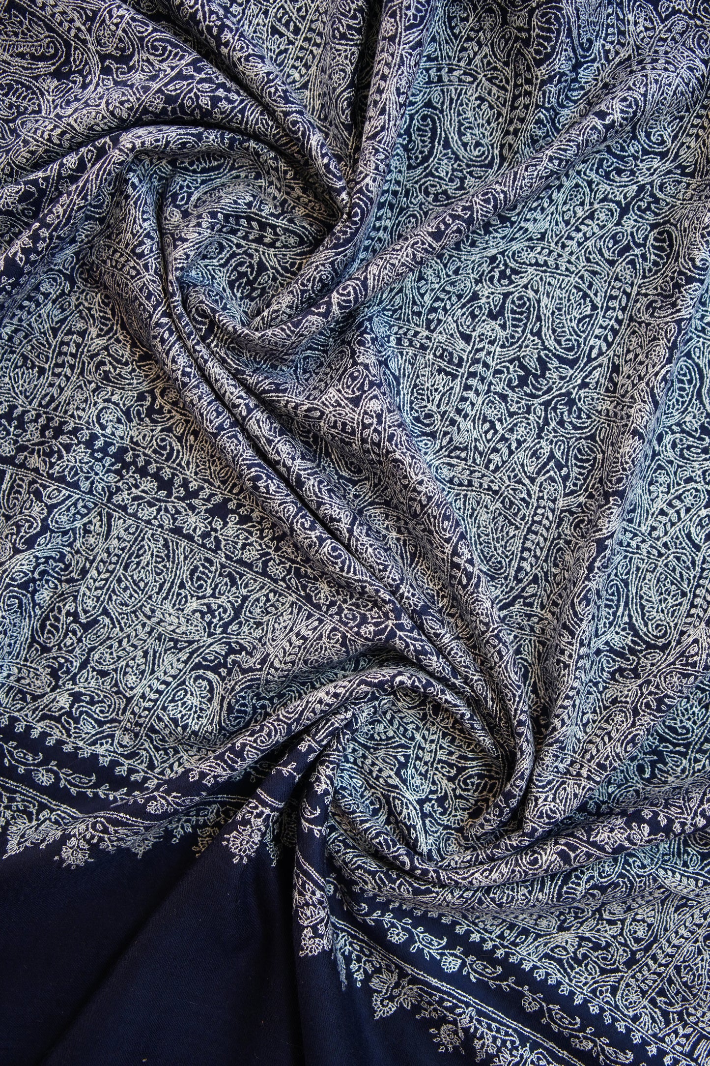 blue GI jamma embroidery pashmina shawl 0087