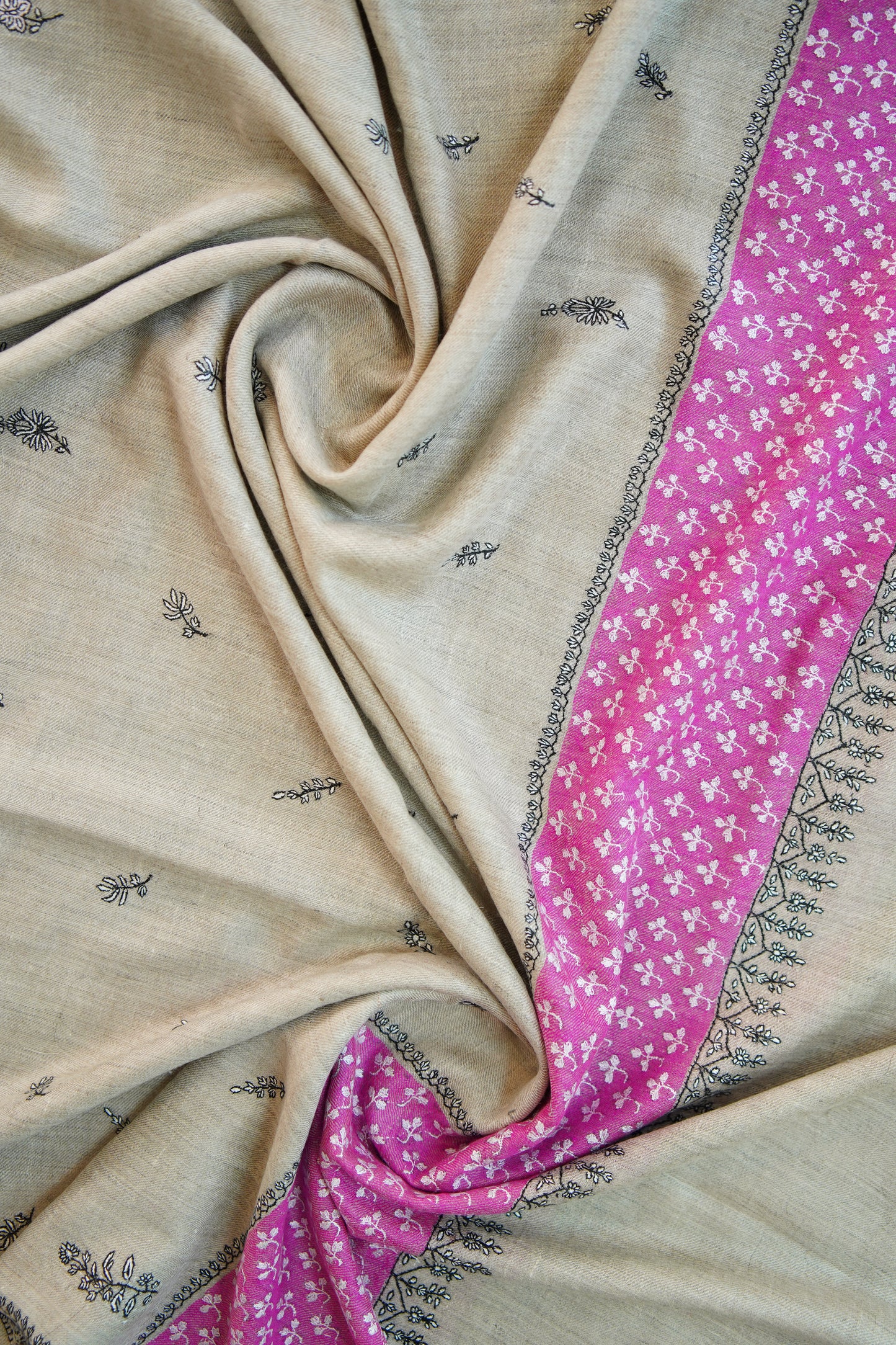 natural GI butis embroidery pashmina shawl 0095