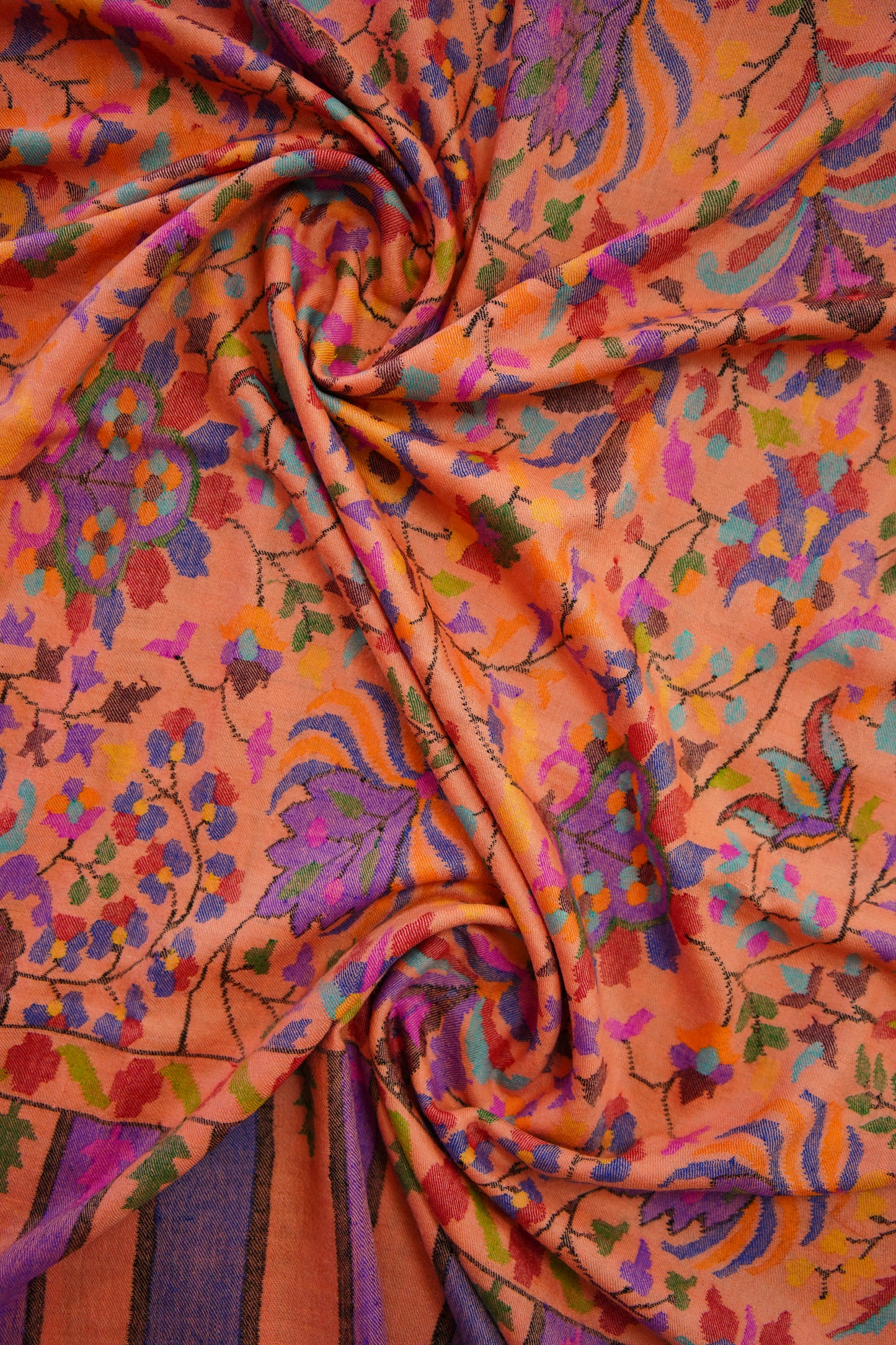 salmon GI kani jamma pashmina shawl 0118