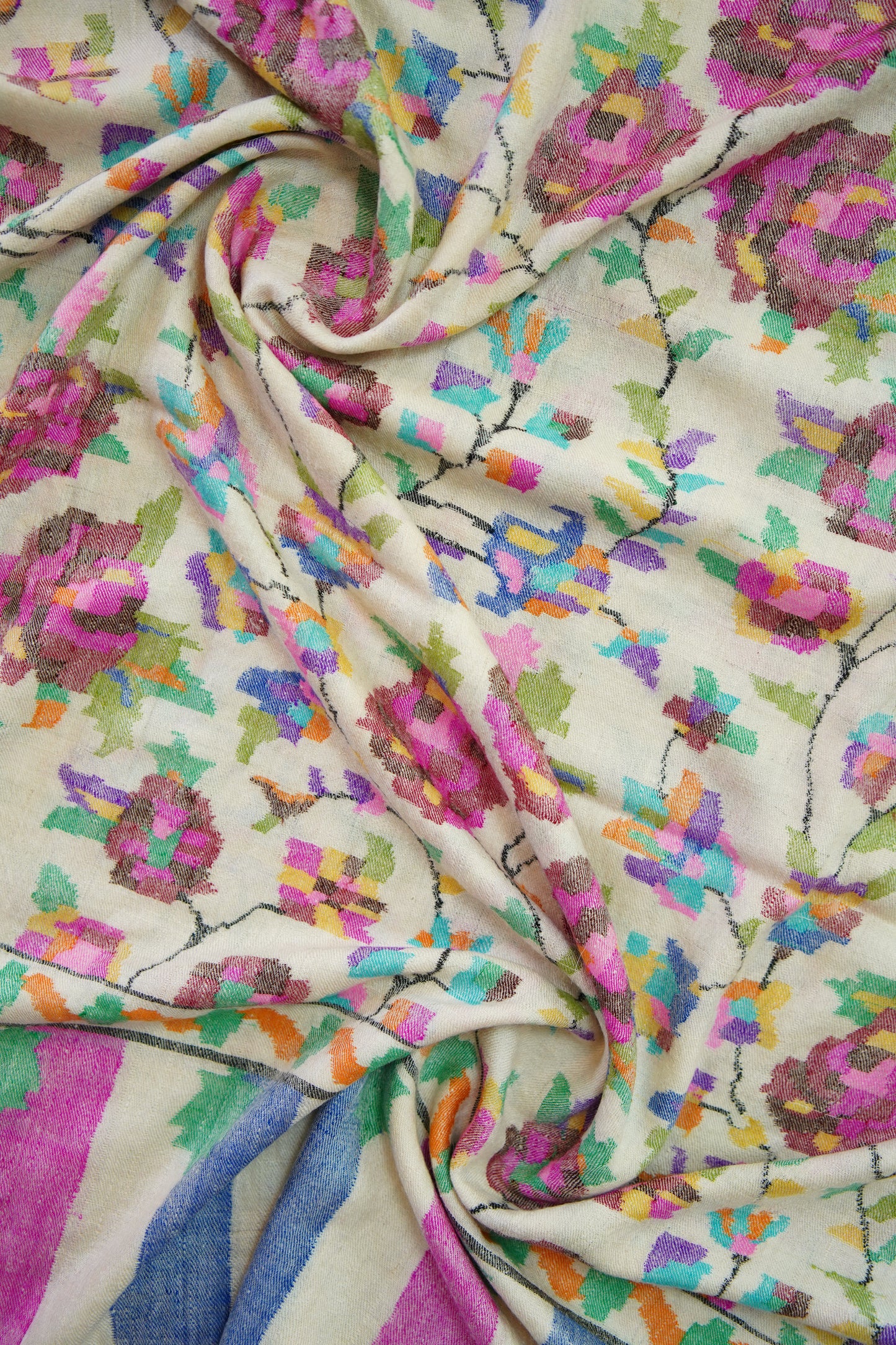 white GI kani jamma pashmina shawl 0119