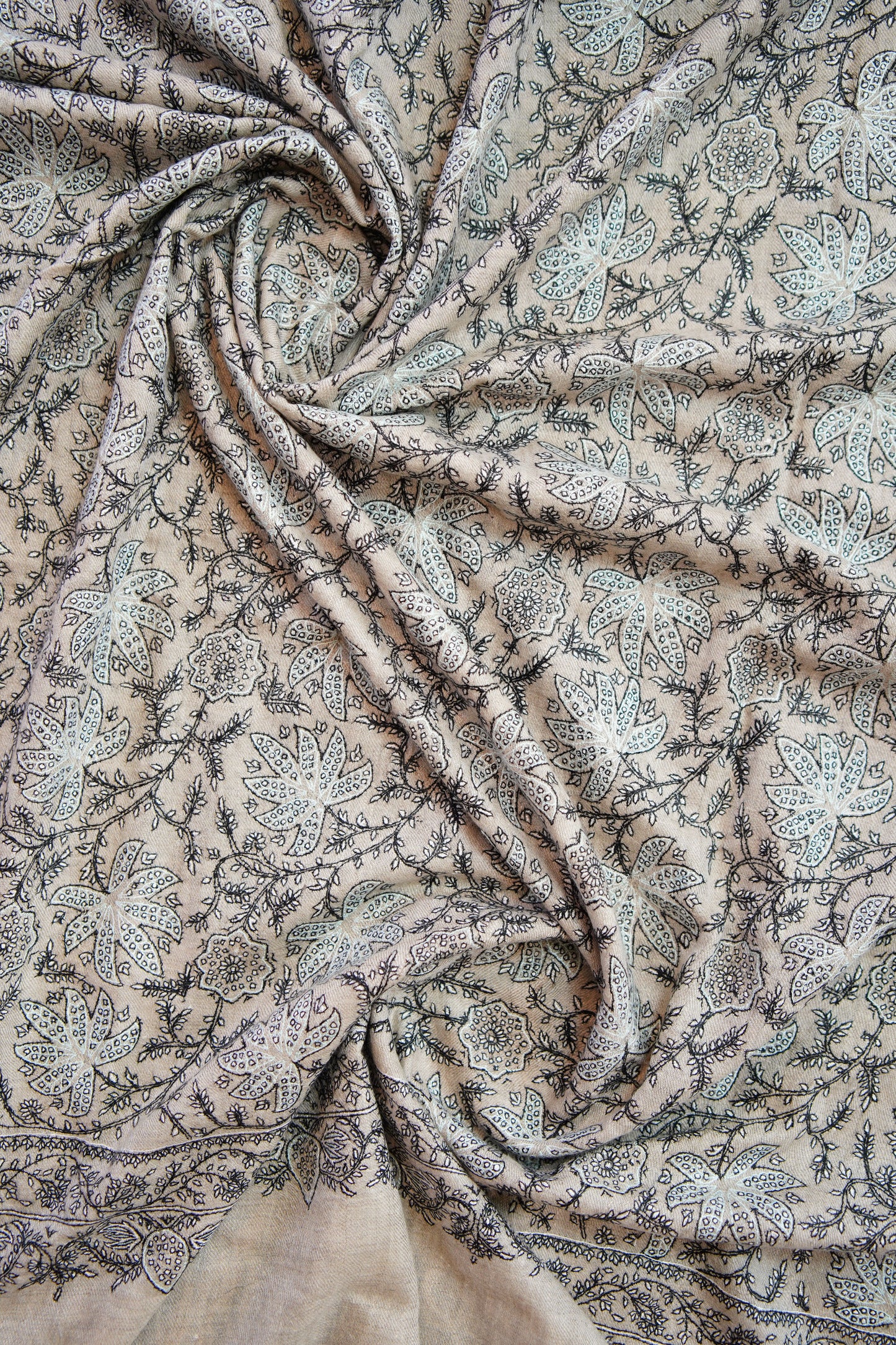 light natural GI jamma embroidery pashmina shawl 0165