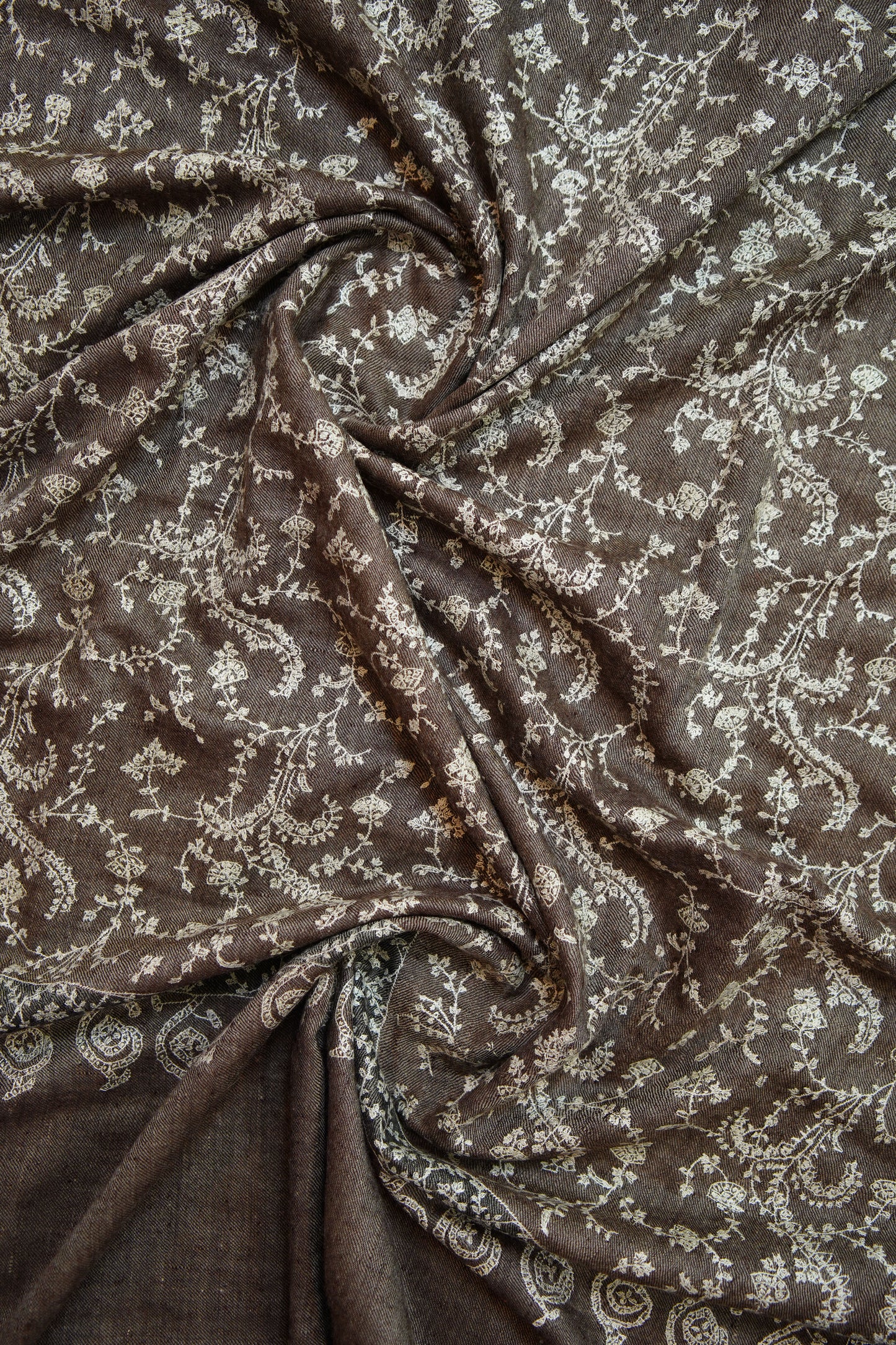 light brown GI jaali embroidery pashmina shawl 0217