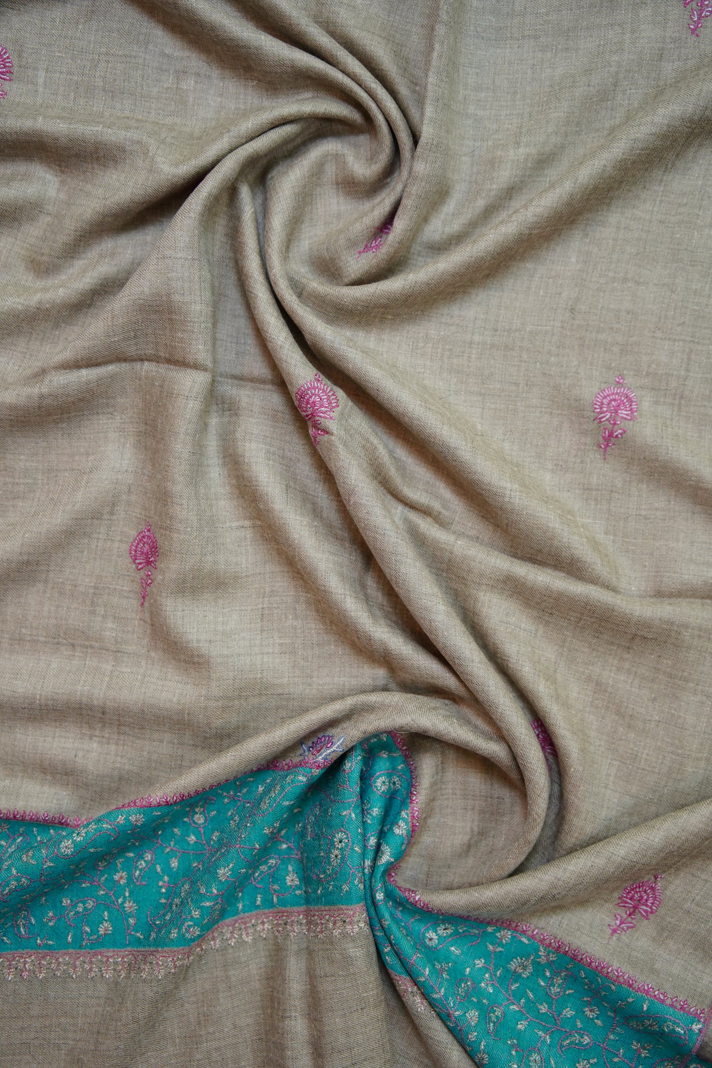 natural GI butis embroidery pashmina stole 0218