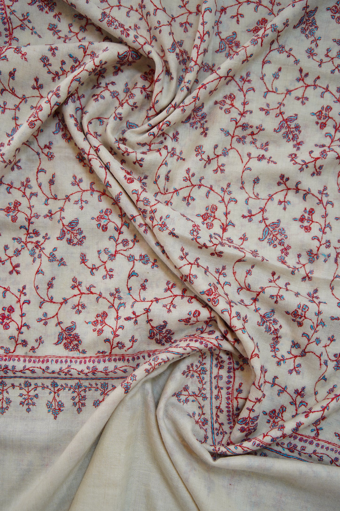 pure white GI jaali embroidery pashmina stole 0230