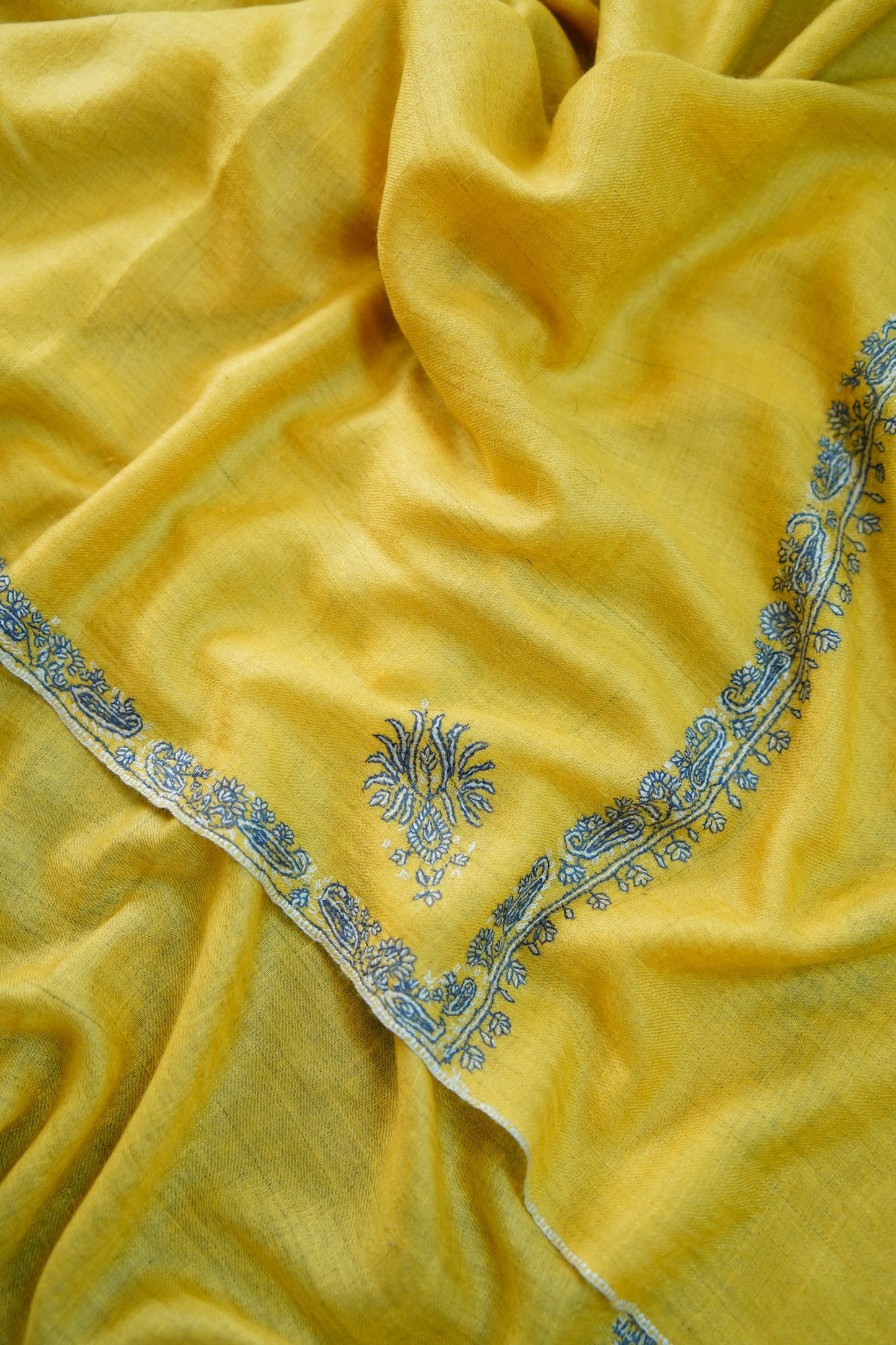 yellow GI embroidery pashmina stole 0233