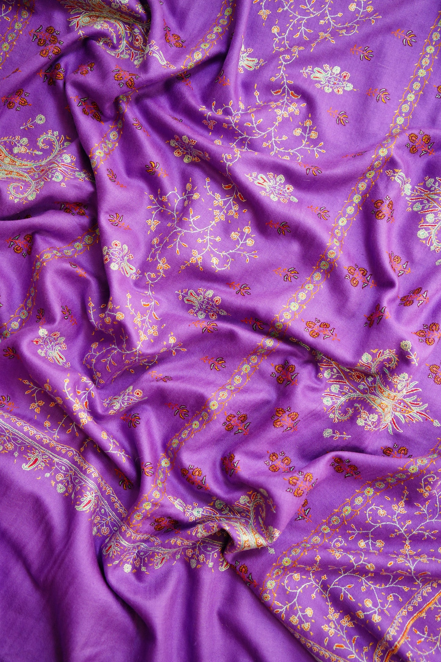 orchid GI butis embroidery pashmina shawl 0267