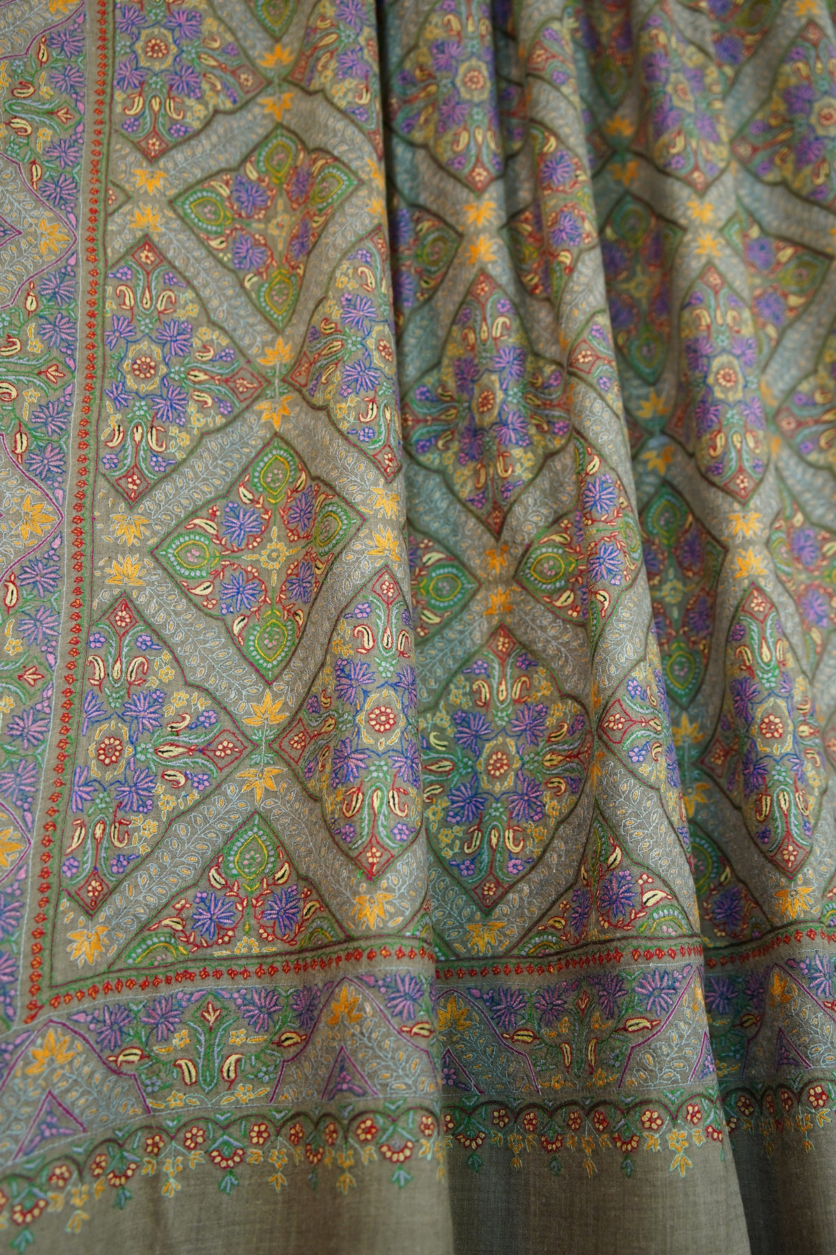natural XL GI jamma embroidery pashmina shawl 0337