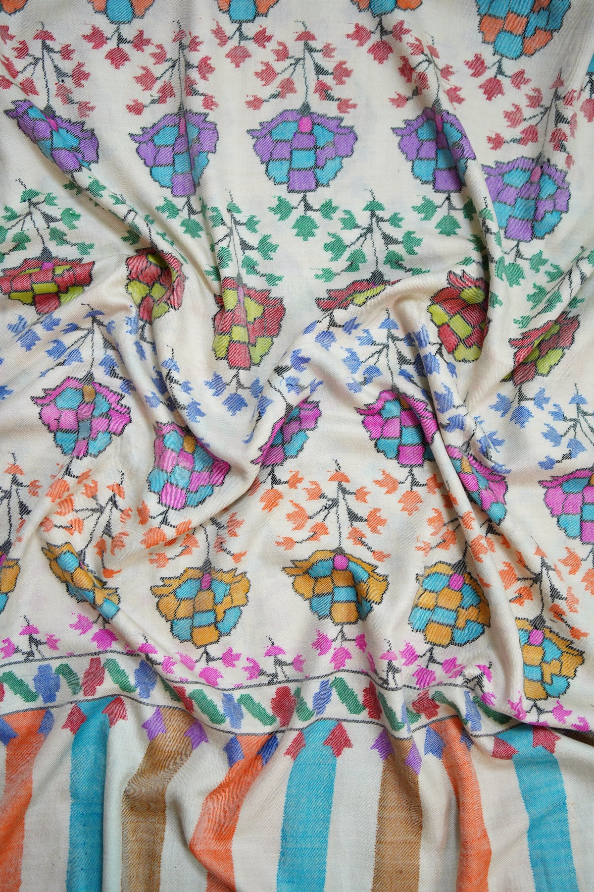 creamy white kani jamma shawl 0341