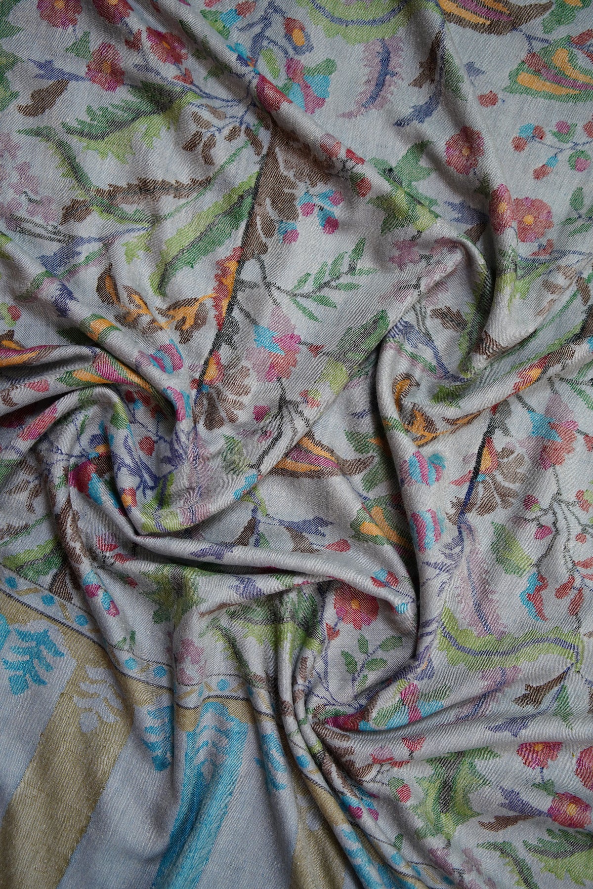 pewter gray GI kani jamma pashmina shawl 0342