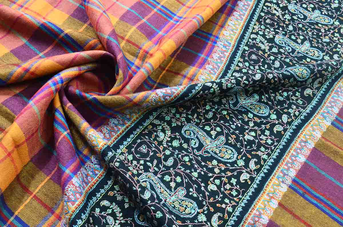 patchwork embroidery shawl - 4789