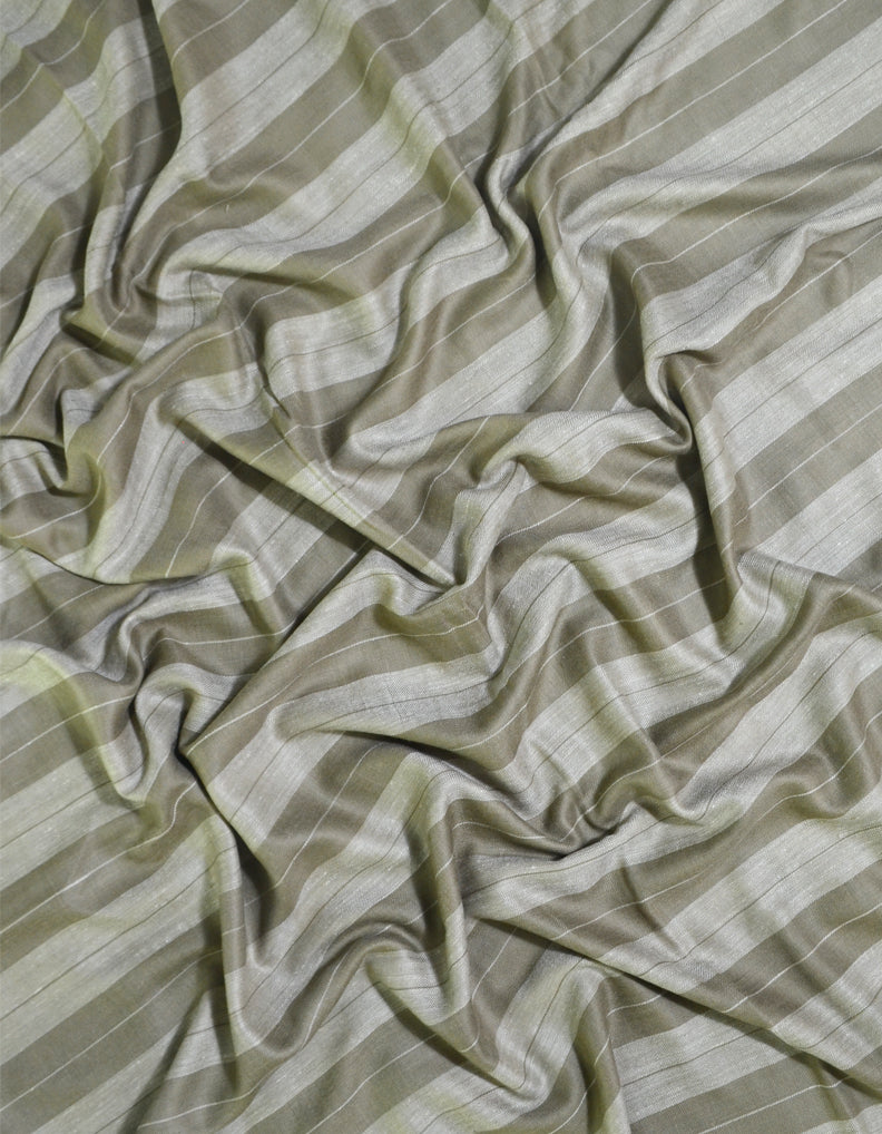 Striped Pashmina Shawl White & Natural 5205