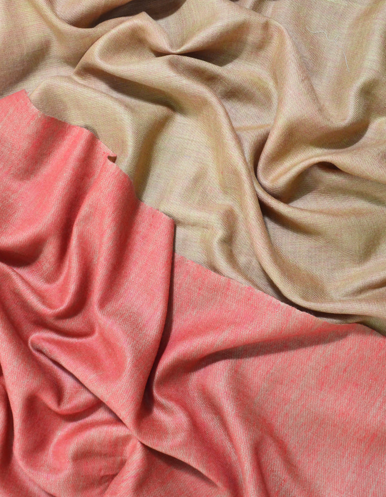 Reversible Pashmina Shawl Maroon & Natural 5209