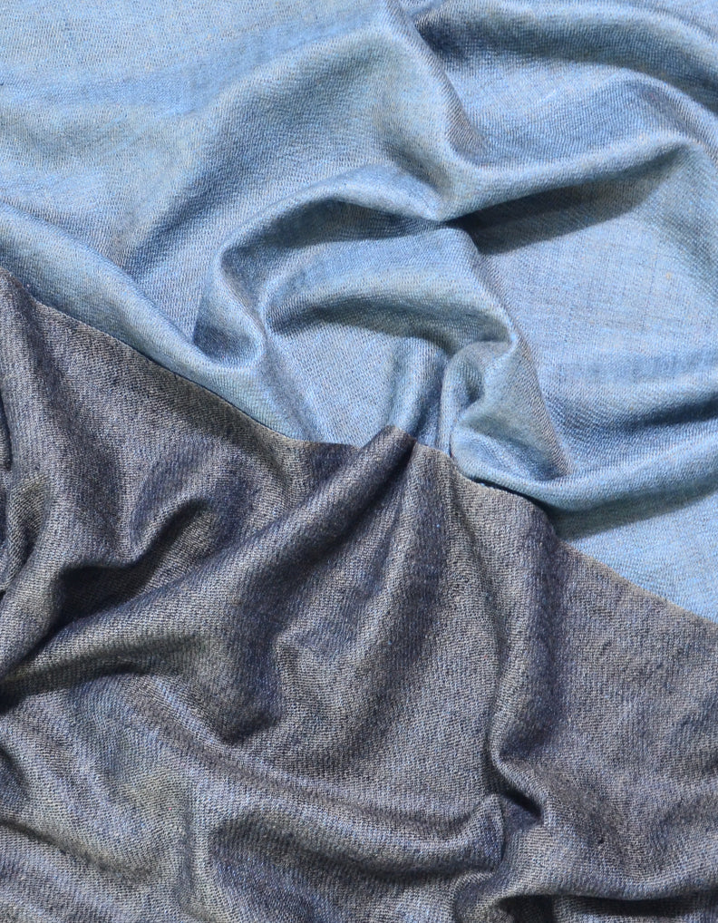 Reversible Pashmina Shawl Black & Turquoise 5211