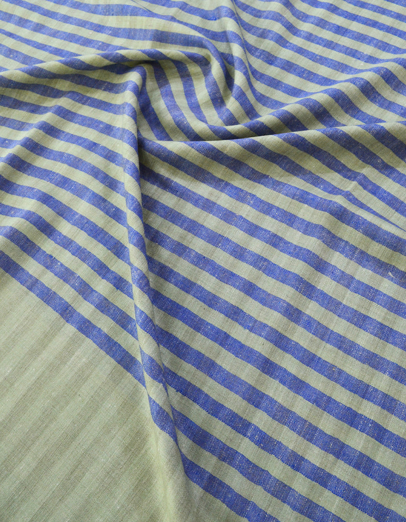 Blue & Grey Striped Pashmina Shawl 6189