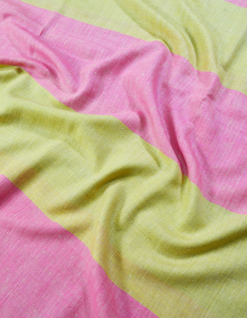 Yellow and Pink Striped Pashmina Shawl 7223
