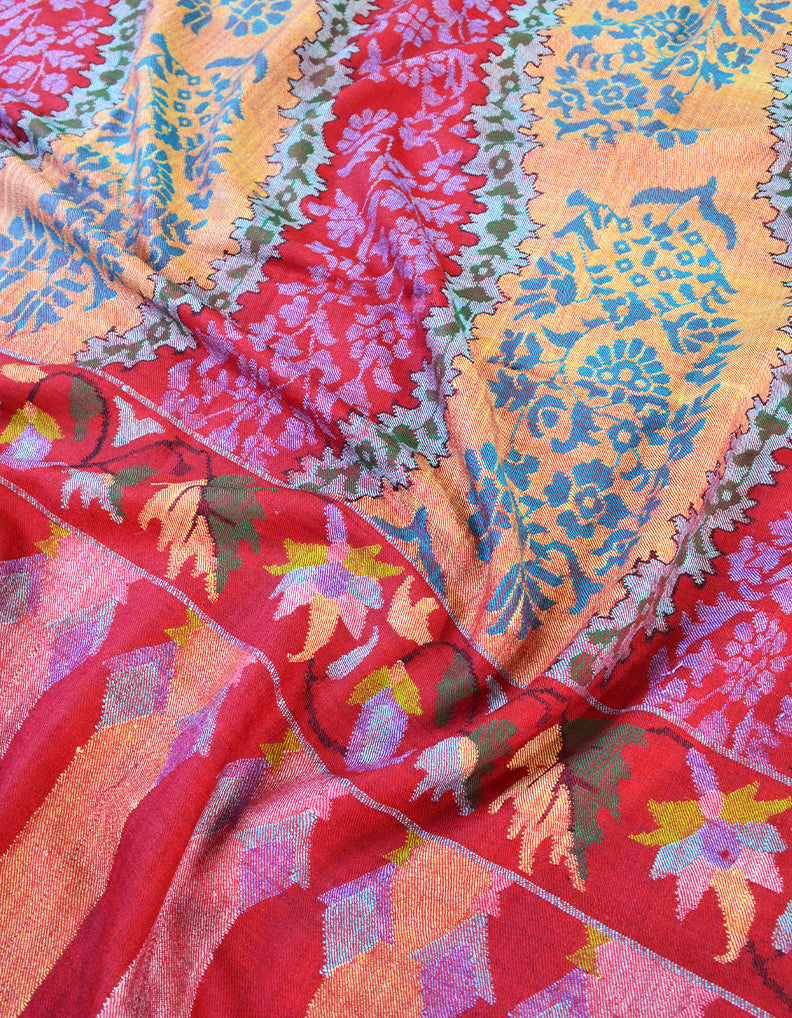 Maroon Kani jamma Shawl 7574