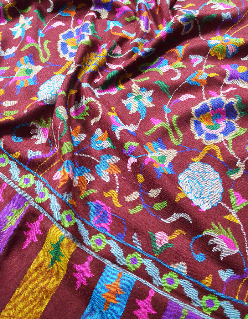 Maroon kani pashmina shawl 7799