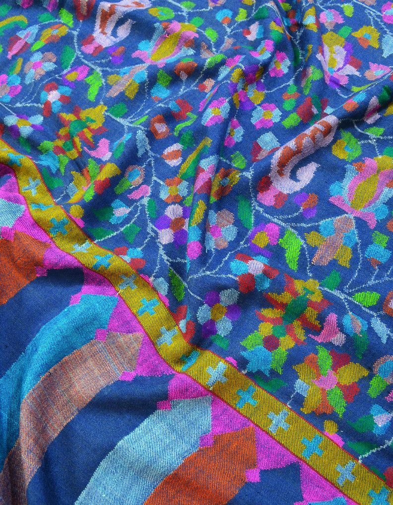 blue XL kani jamma Shawl 7844