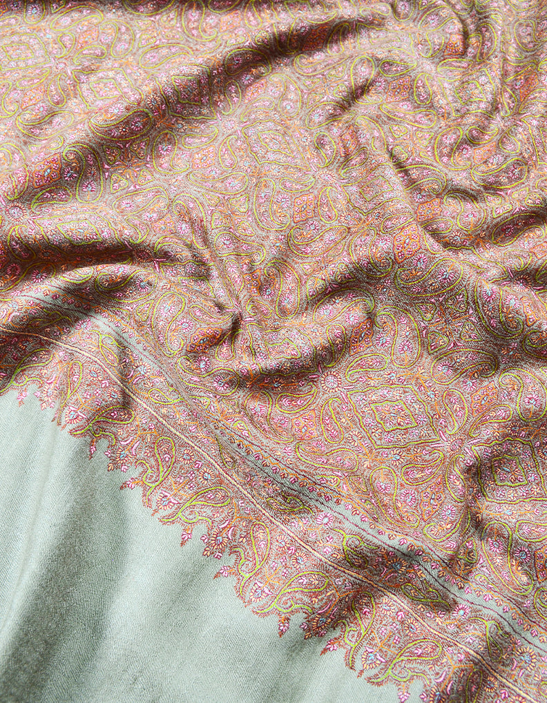 natural embroidery GI pashmina shawl 7886