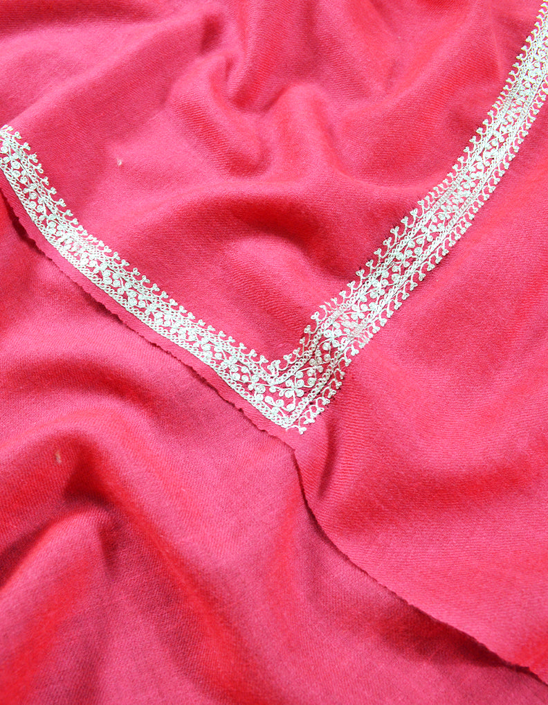 pink tilla embroidery pashmina stole 7963