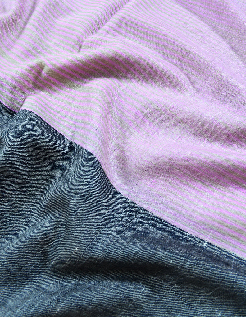 purple and black striped pashmina stole 7967