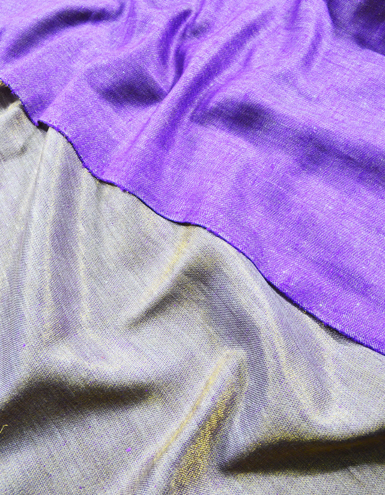 purplish Zari Reversible Pashmina stole 8019