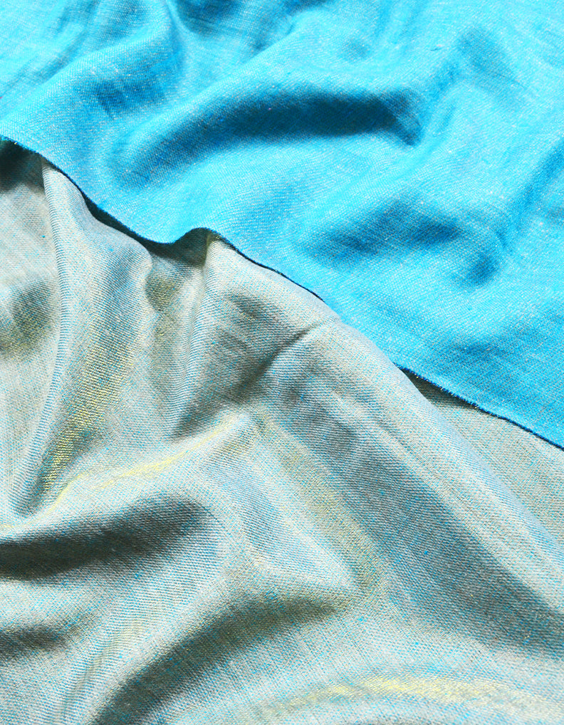 Sky Blue Zari Reversible Pashmina Stole 8031