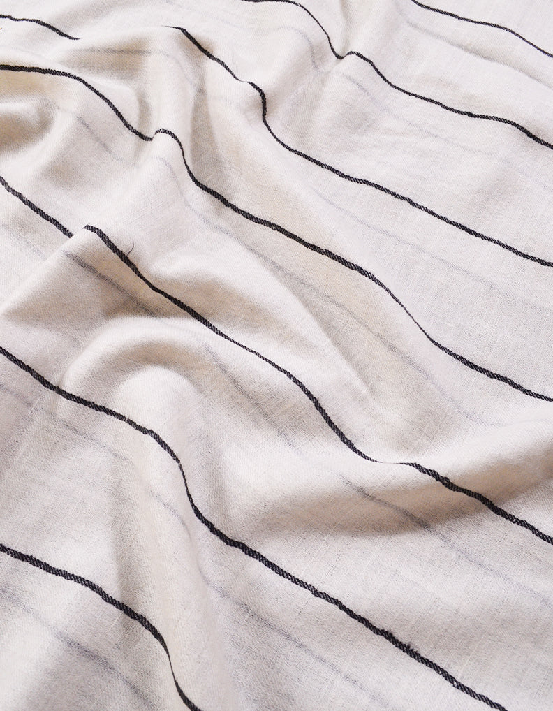 White striped pashmina stole 8034