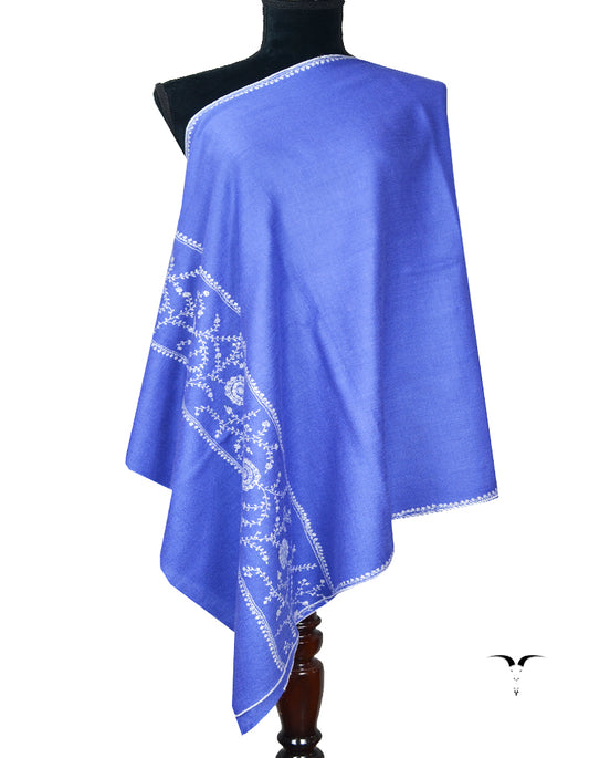 blue embroidery pashmina stole 8135