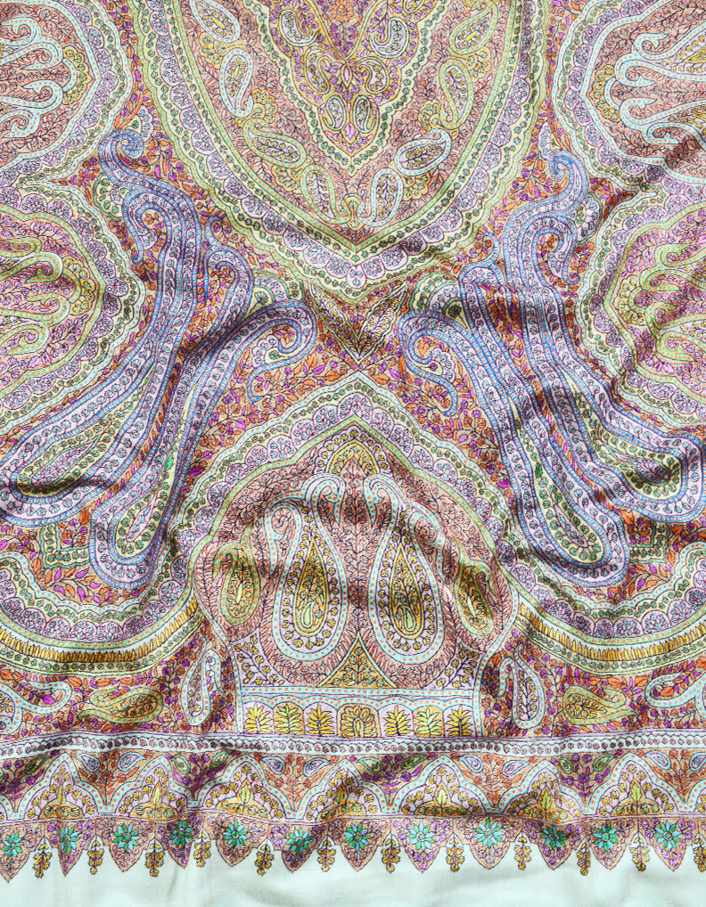 white jamma embroidery pashmina shawl 8301