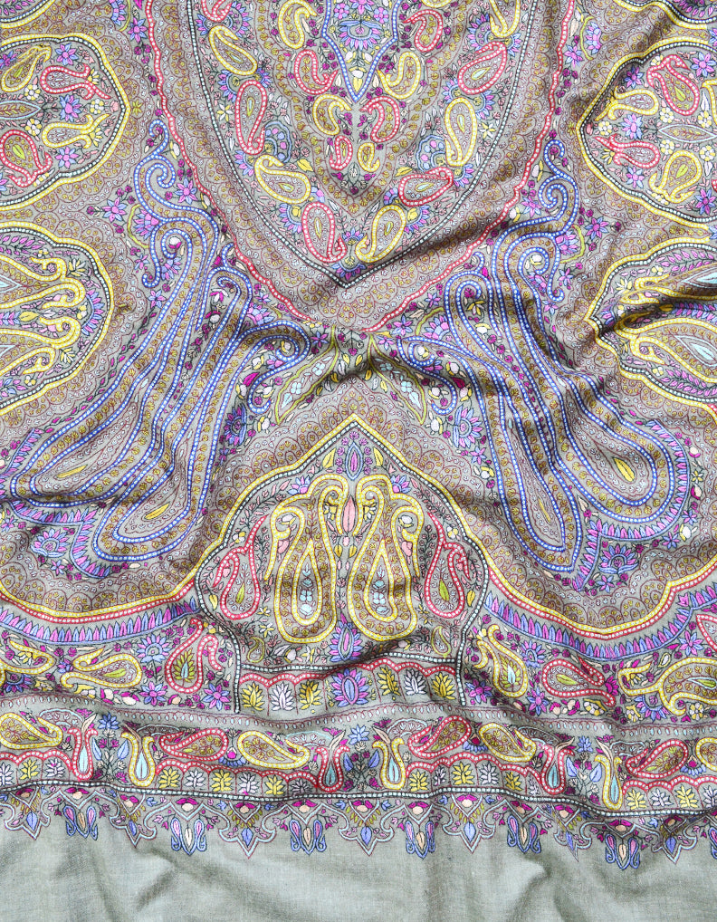 natural jamma embroidery pashmina shawl 8303