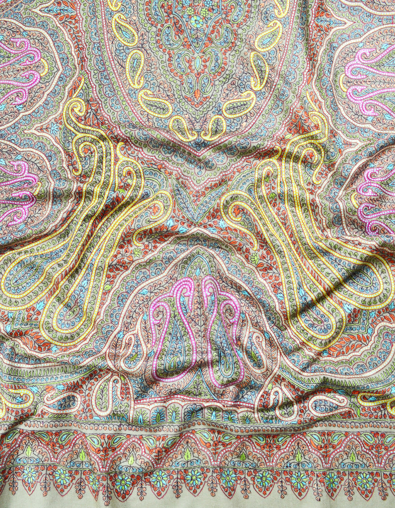 natural jamma embroidery pashmina shawl 8305