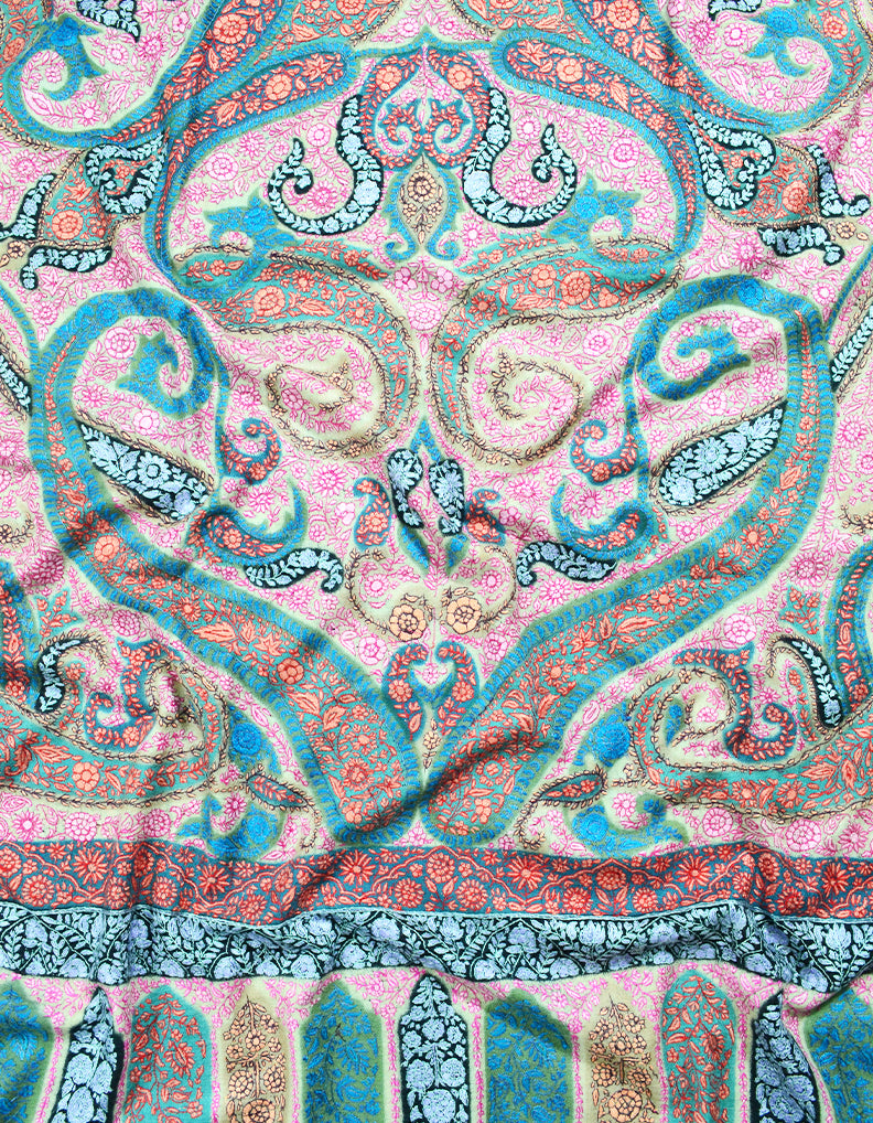 multi-coloured (Size M) embroidery pashmina shawl 8318
