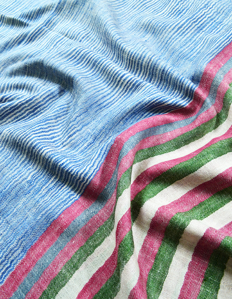 multicoloured striped pashmina stole 8492