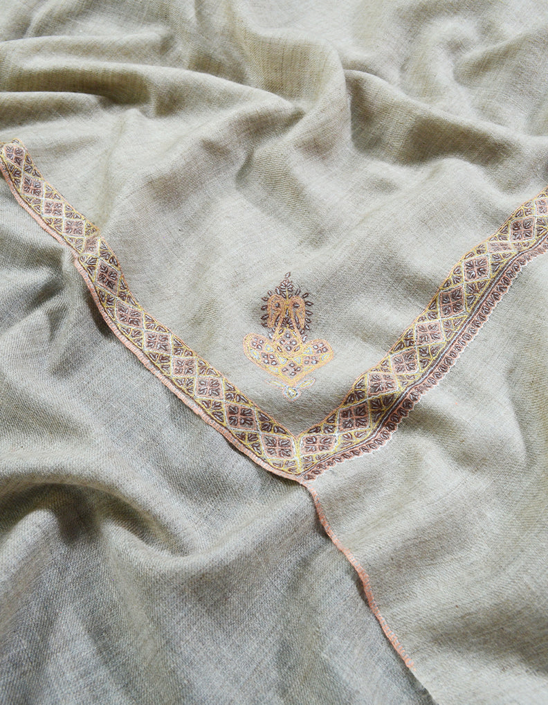 natural XL embroidery pashmina shawl 8499