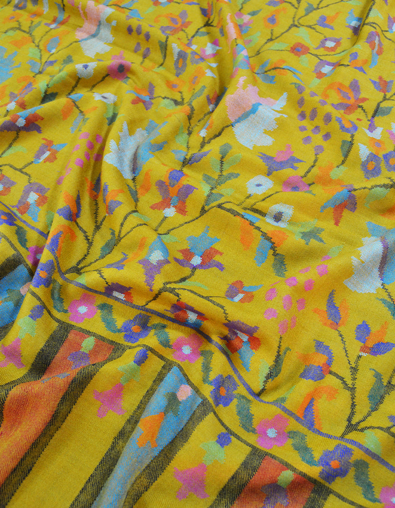 Mustard kanni jamma chinar shawl 8565