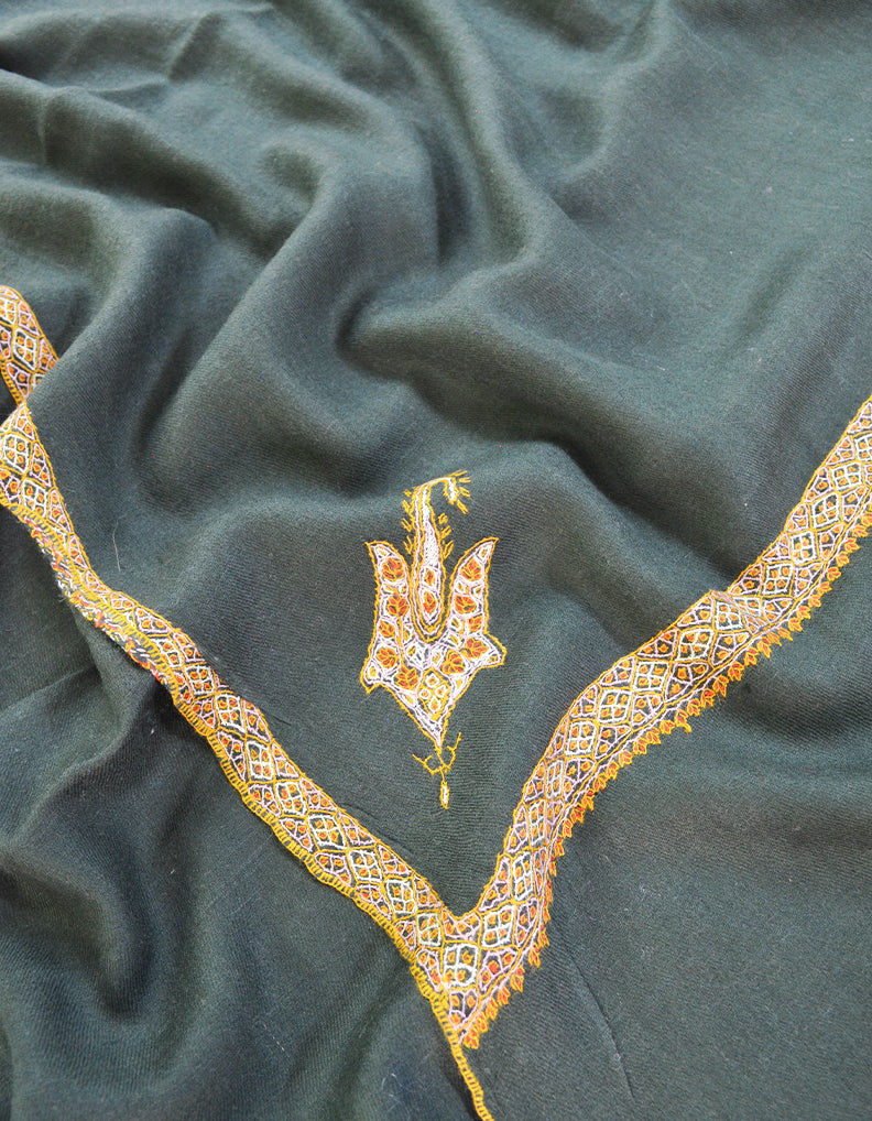 pine embroidery Pashmina shawl 8654