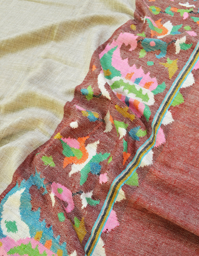 natural kani palla shawl 8669