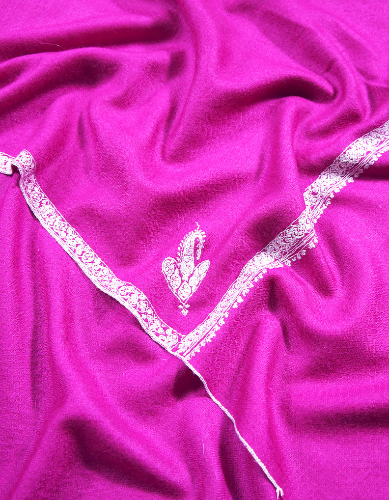 barbie pink embroidery Pashmina shawl 8682