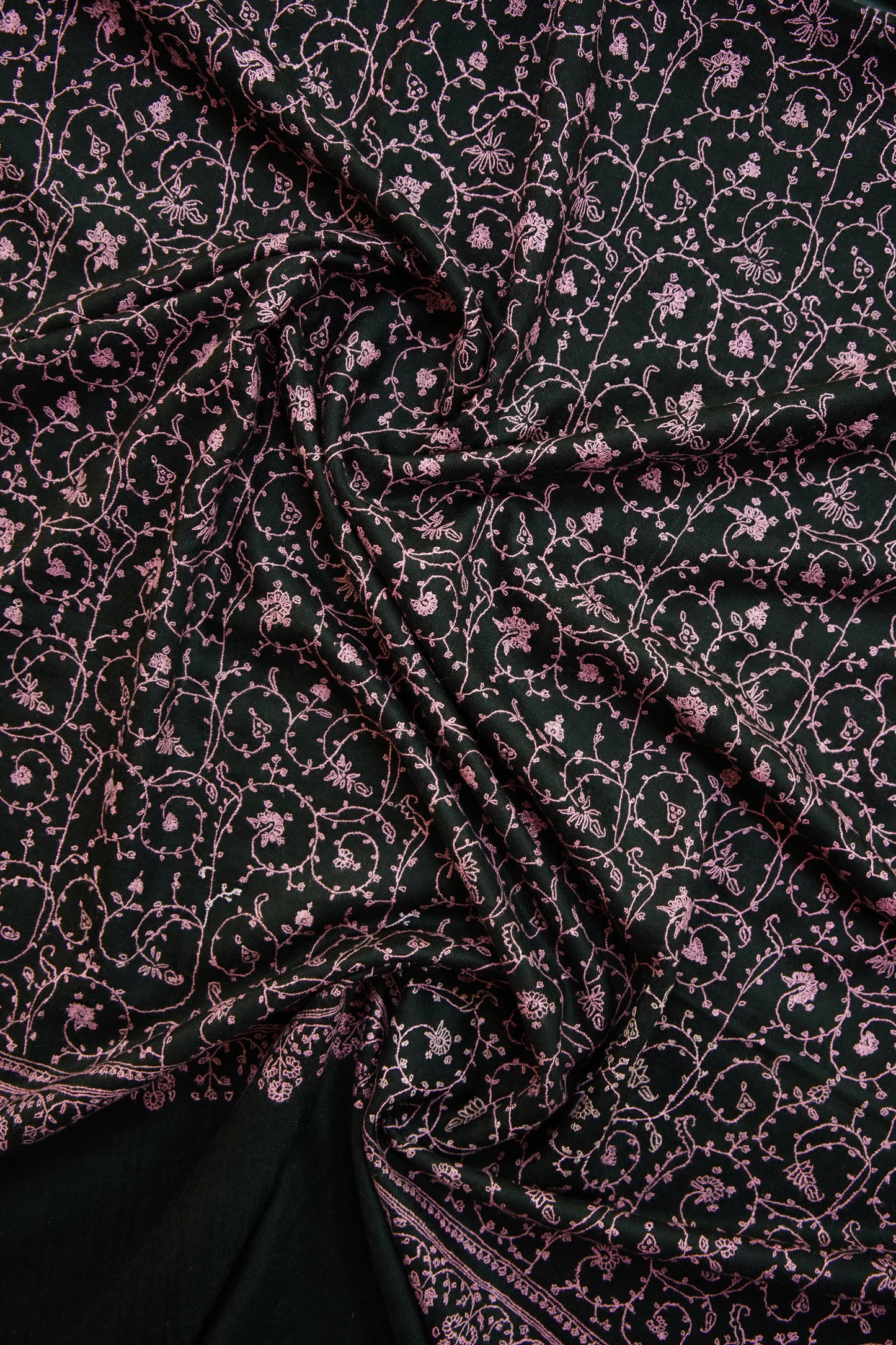 raven black GI jamma embroidery pashmina shawl 8837