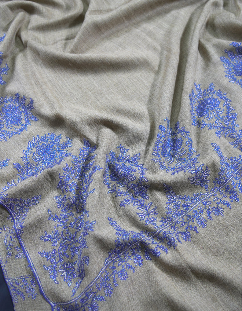 natural XL embroidery pashmina shawl 8875