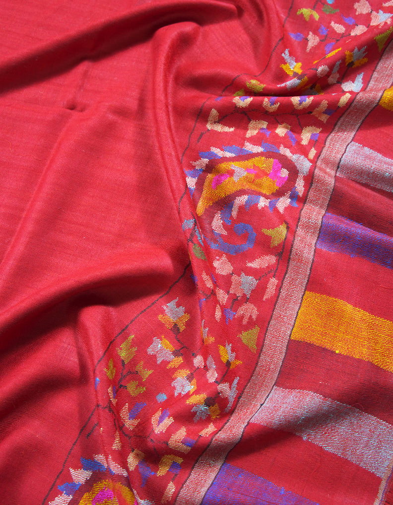 red kani palla pashmina shawl 8944