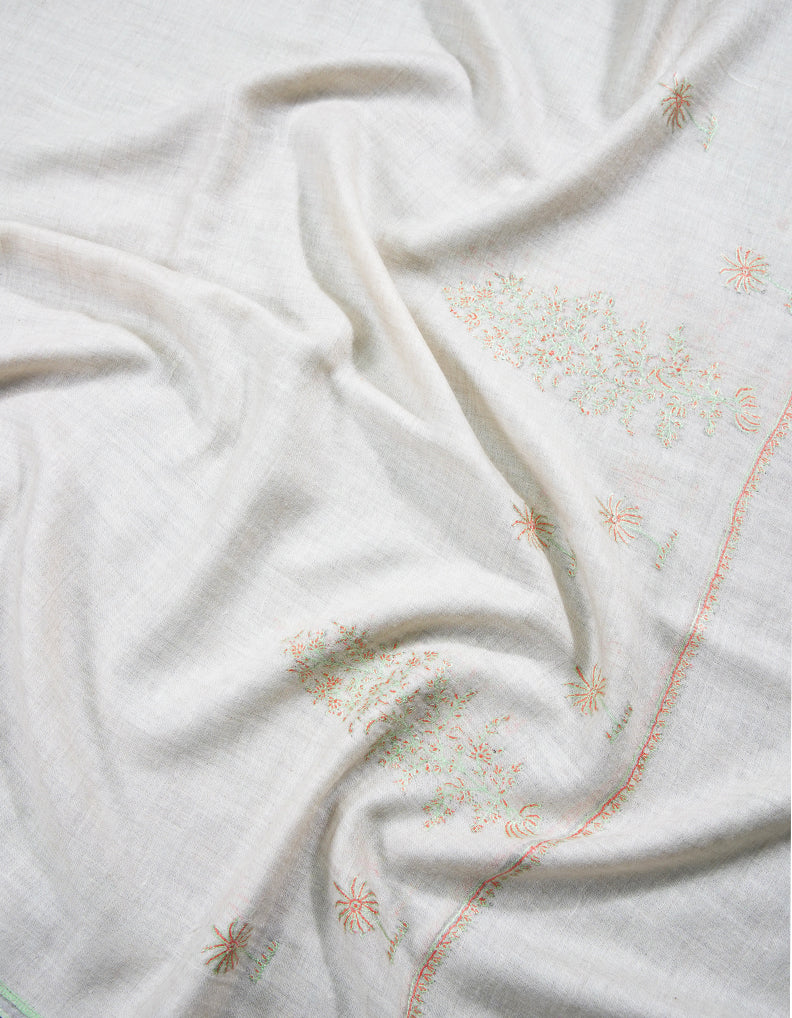 off-white embroidery pashmina stole 8981