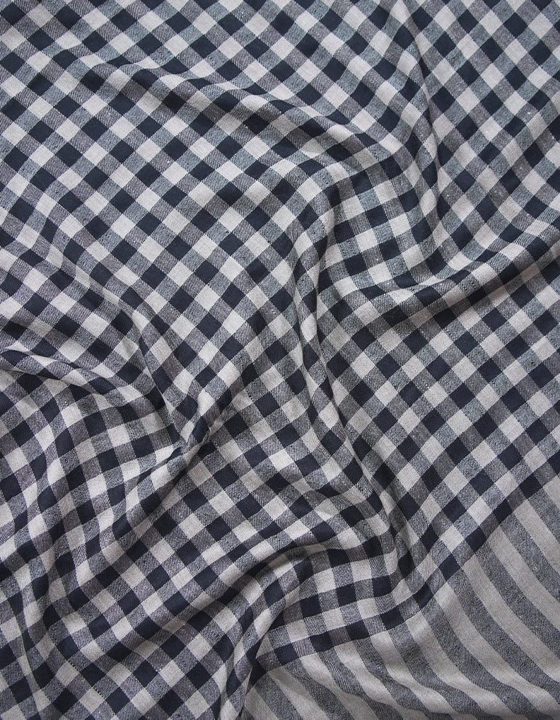natural and black checked and striped pashmina shawl 9080