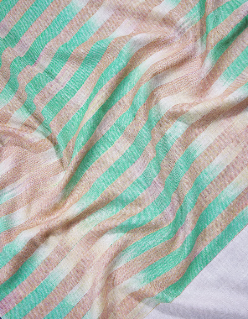 creamy white ekat design pashmina stole 9095