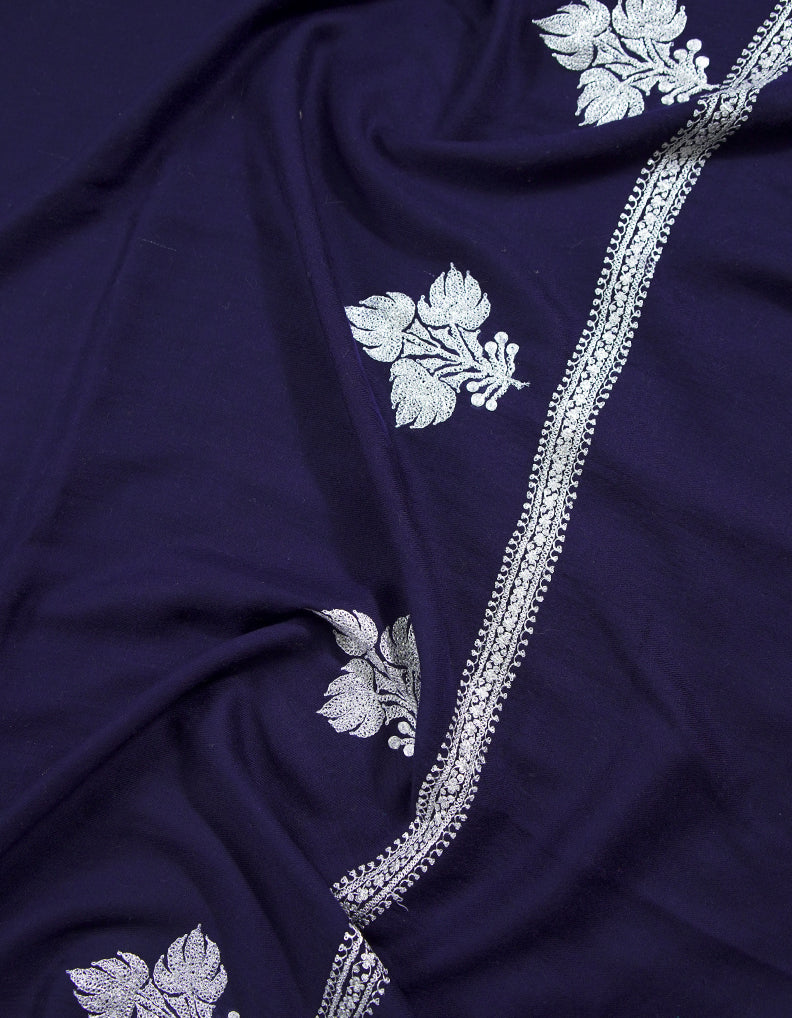 blue tilla embroidery pashmina shawl 9120