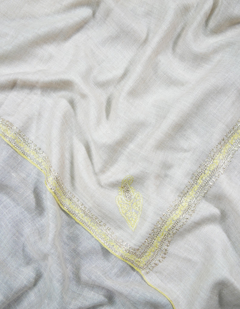 off-white tilla embroidery pashmina stole 9130