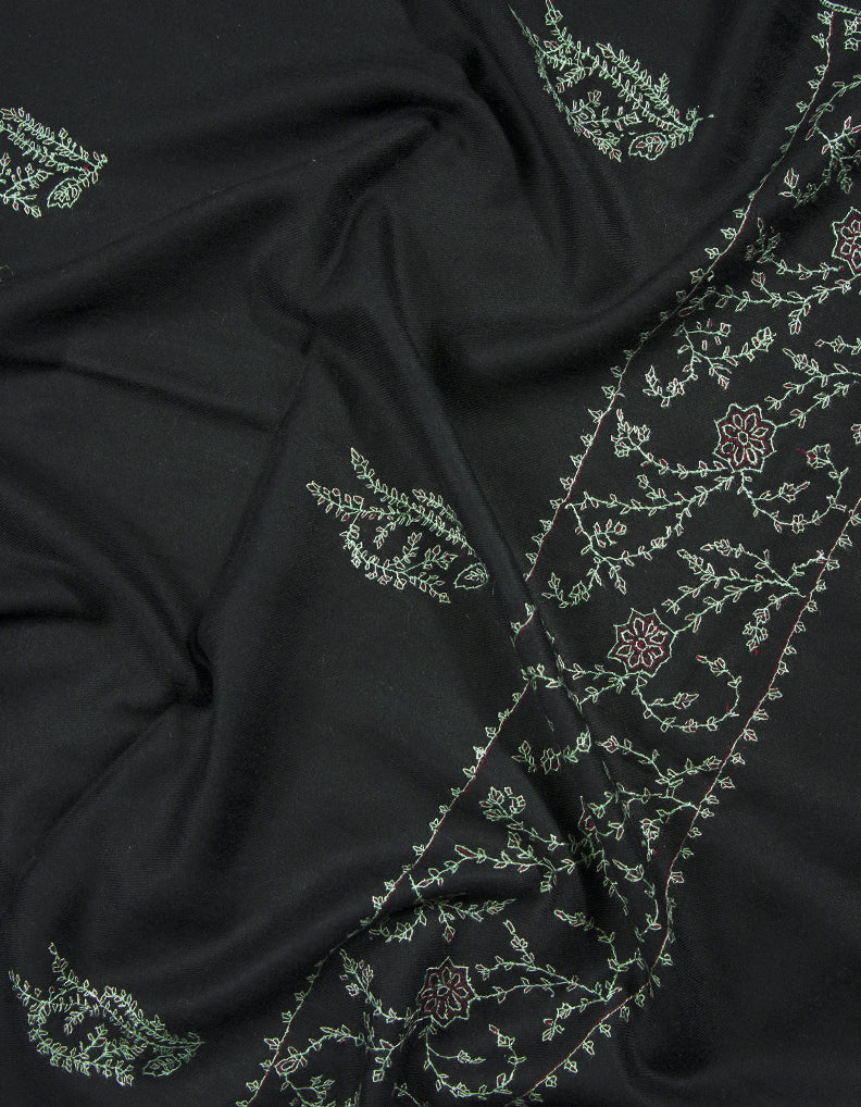 black butis embroidery pashmina stole 9139
