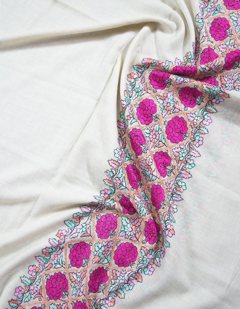 off-white palla embroidery pashmina shawl 9157